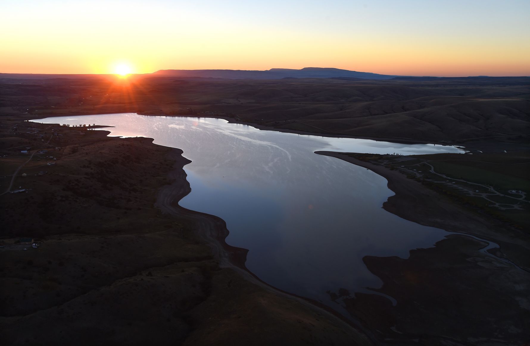 Cooney Reservoir aerial
